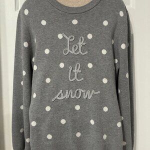 Polka Dot Sweater - Let it Snow (L)